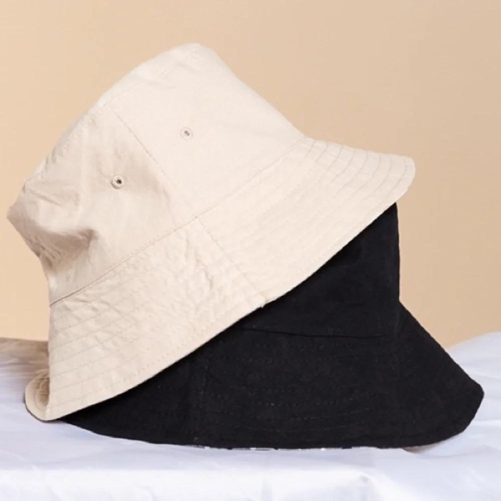 POL Cream Yellow Reversible Gingham Hat